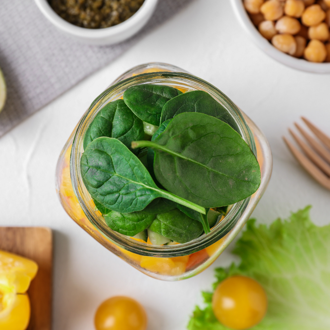 Mason Jar Chickpea Herb Salad Recipe: