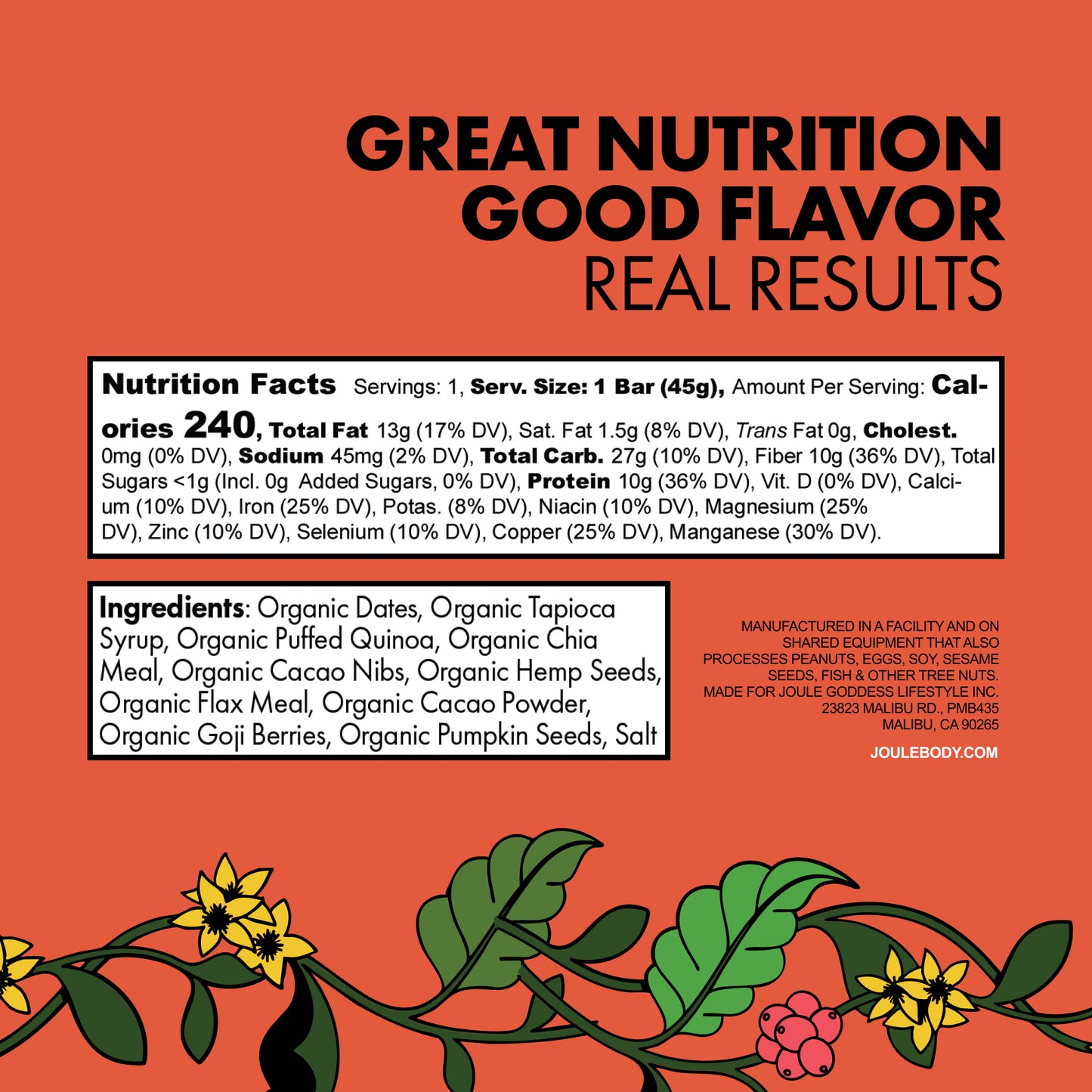 Cacao Goji Bars — Good Mood Energy Joulebody