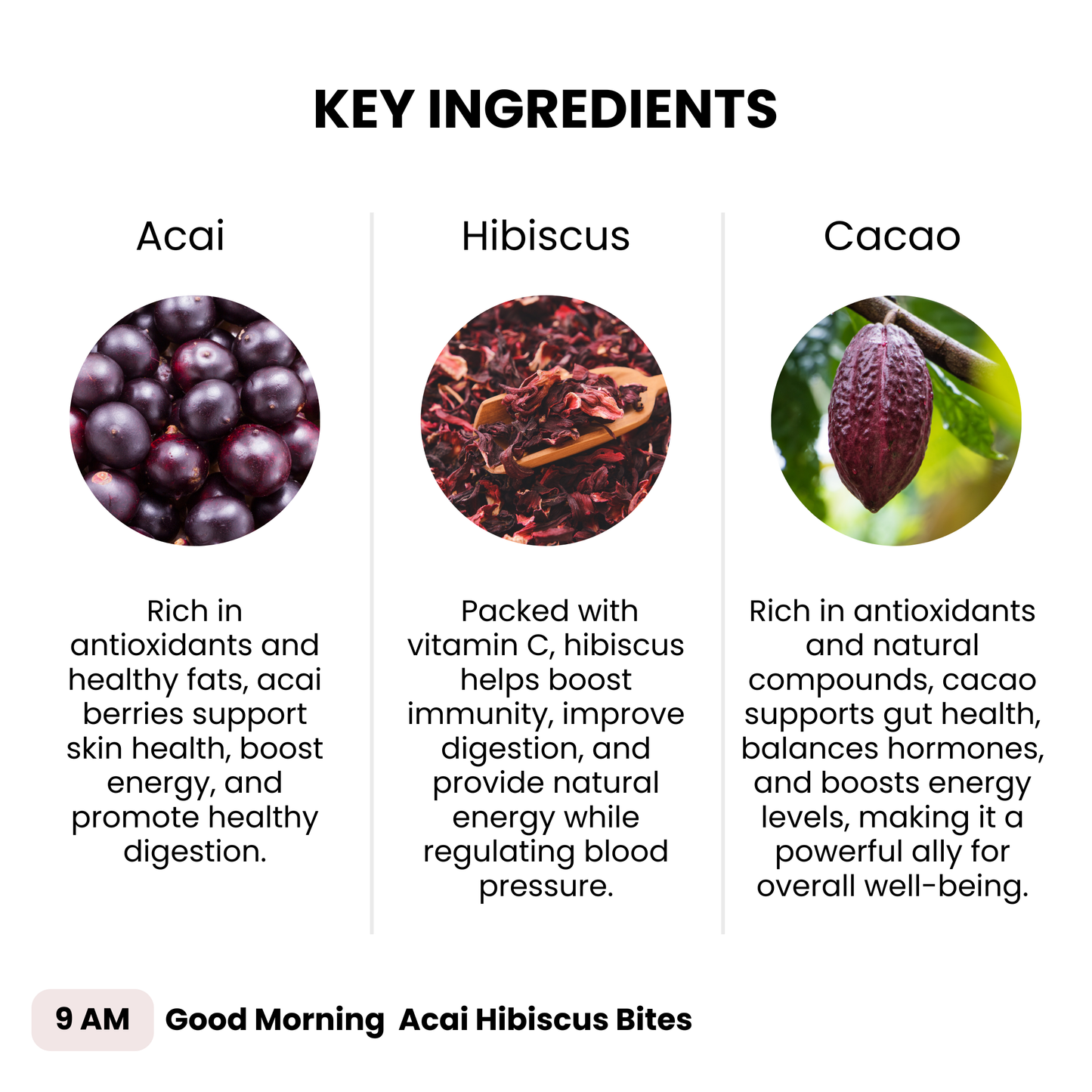 9 AM Good Morning Acai Hibiscus Bites