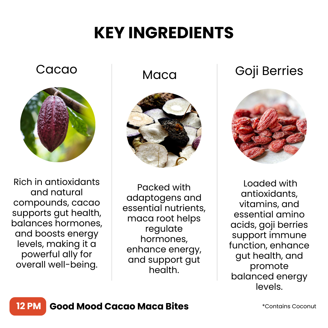 12 PM Good Mood Cacao Maca Bites