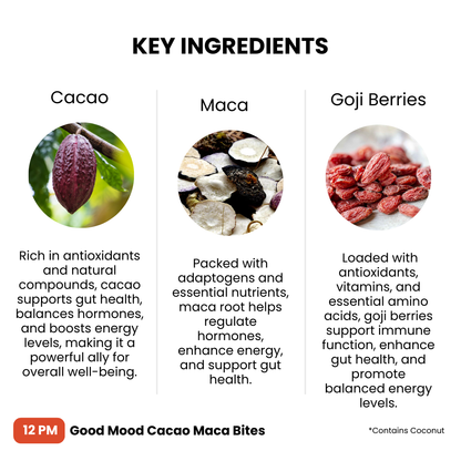 12 PM Good Mood Cacao Maca Bites