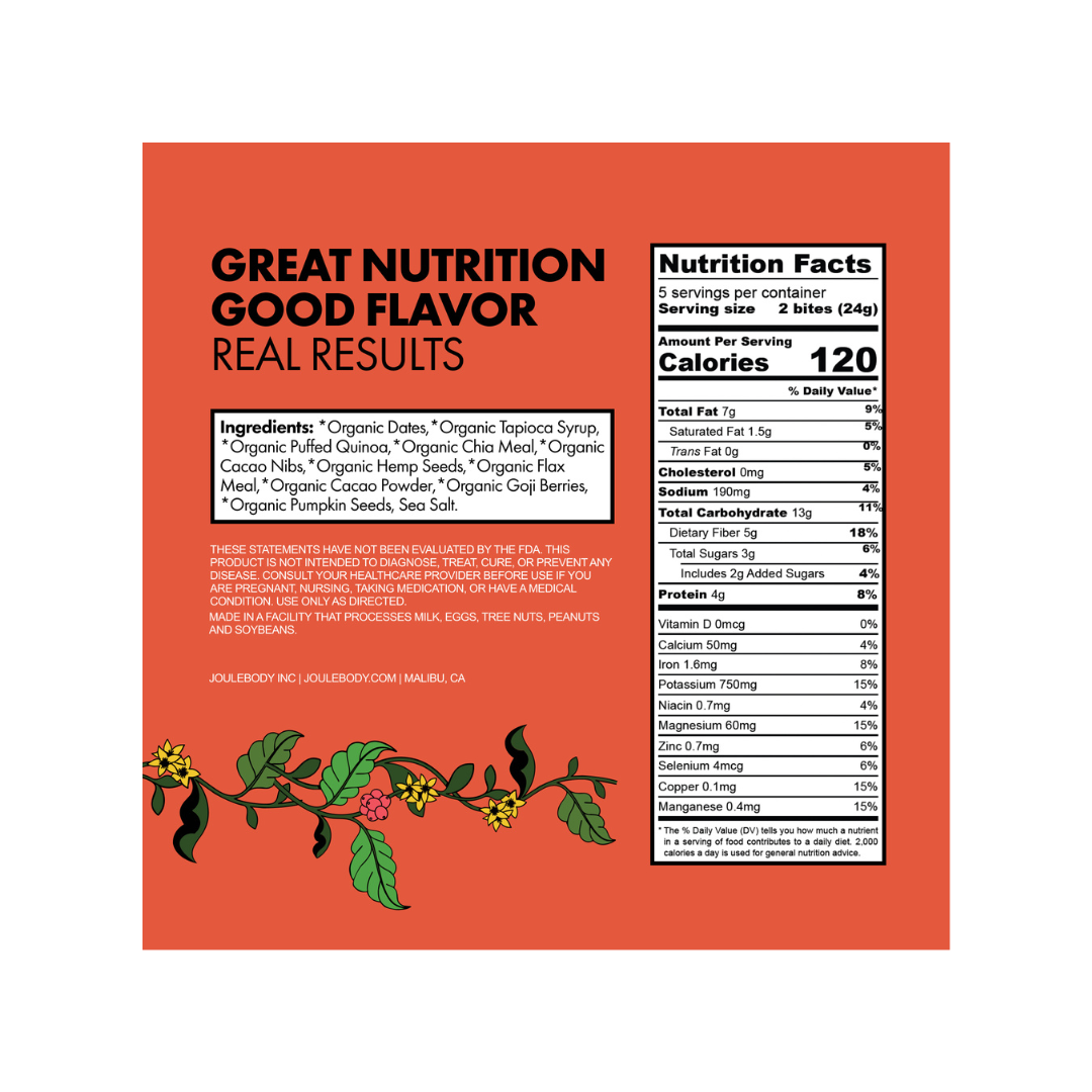 Cacao Goji Bars — Good Mood Energy Joulebody